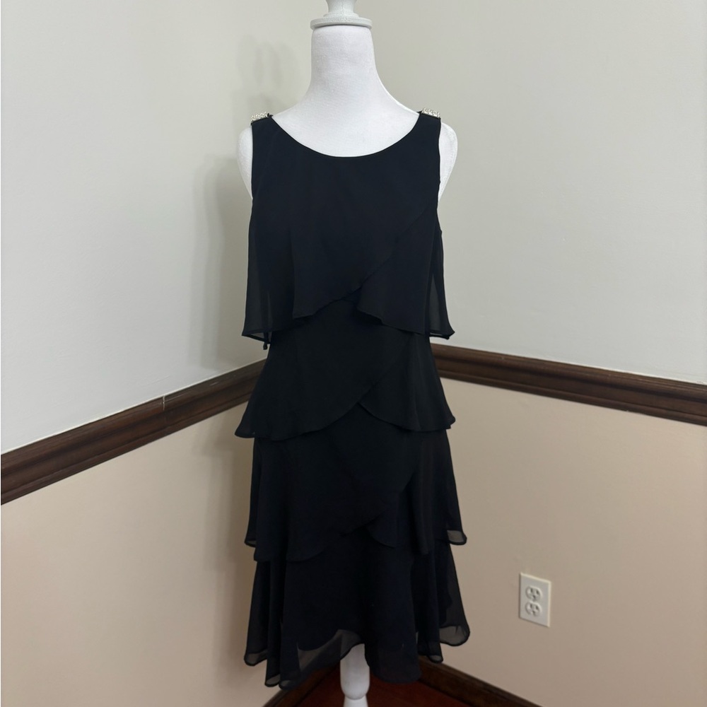 Signature Black Layered Midi Dress